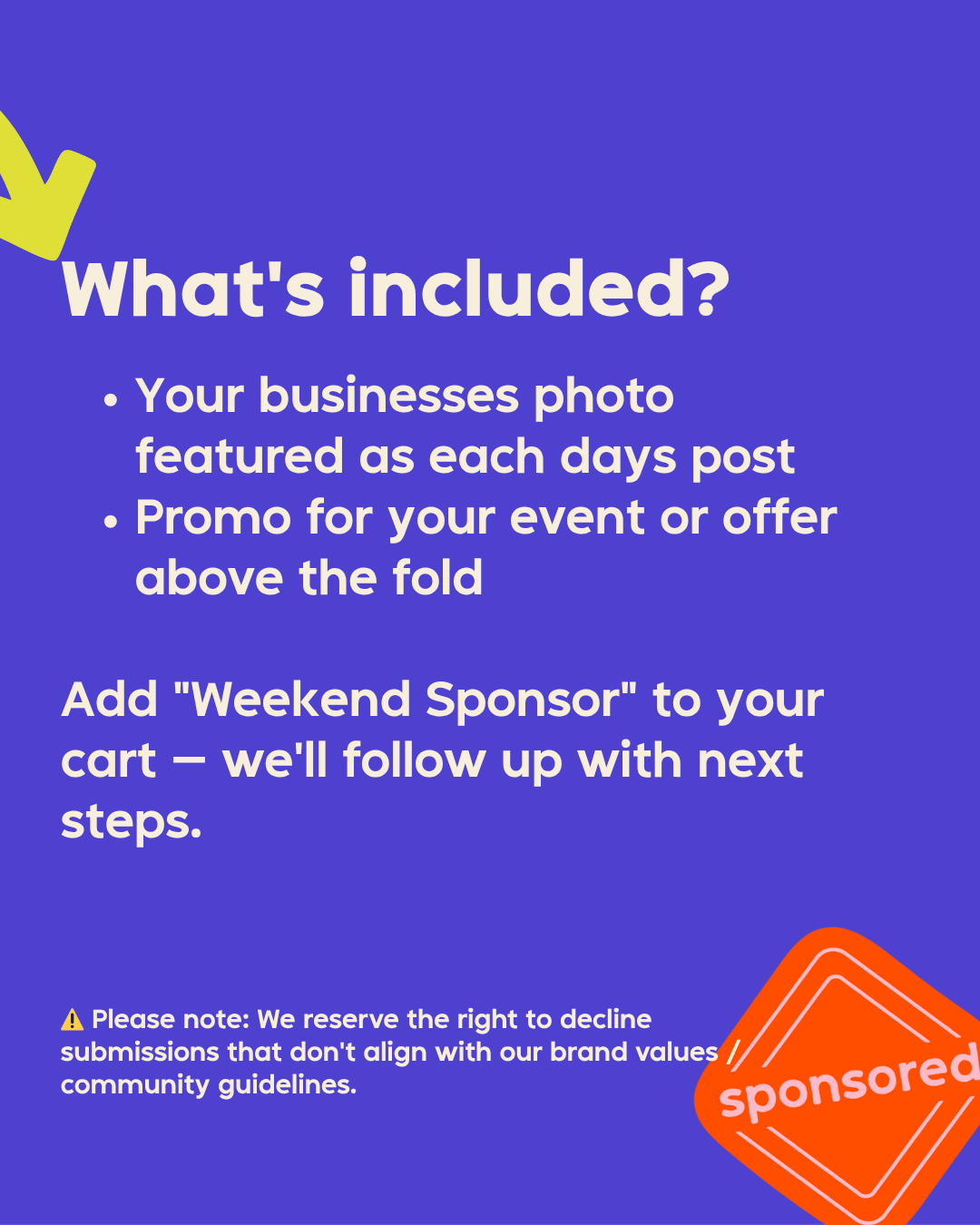 Weekend Roundup Sponsor (Exclusive - Full Weekend Feature)
